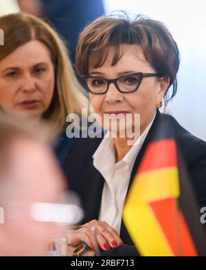 RIGA, Lettonia. 9 luglio 2023. Il Presidente della Lettonia incontra i deputati lituani, estoni, polacchi, tedeschi e ucraini. Riga, Lettonia. Crediti: Gints Ivuskans/Alamy Live News Foto Stock