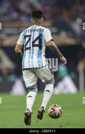 Lusail, Qatar, diciottesimo. Dicembre 2022. Enzo Fernandez durante la partita tra Argentina e Francia, partita 64, finale della Coppa del mondo FIFA Qatar 20 Foto Stock