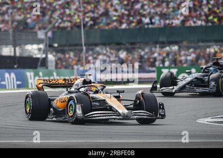 81 PIASTRI Oscar (aus), McLaren F1 Team MCL60, azione durante il Gran Premio di Formula 1 2023 Aramco British, decima prova del Campionato del mondo di Formula 1 2023 dal 7 al 9 luglio 2023 sul circuito di Silverstone, a Silverstone, Regno Unito Foto Stock