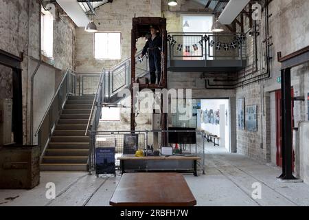 Aspetti interni ed esterni generali relativi al Centro culturale Heartland di Redruth, Cornovaglia. Foto Stock