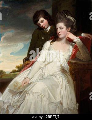 Jane Maxwell (c.1749–1812), duchessa di Gordon, moglie del IV duca di Gordon, con suo figlio, George Duncan (1770–1836), marchese di Huntly, poi V duca di Gordon 1778 da George Romney Foto Stock