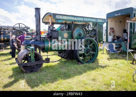 Daresbury, nr Warrington, Cheshire, Regno Unito. 9 luglio 2023. La Cheshire Steam Fair è un evento annuale che si svolge a Daresbury, vicino a Warrington, nel Cheshire. L'evento è stato istituito per oltre 30 anni ed è uno dei principali eventi a vapore nel Cheshire. Crediti: John Hopkins/Alamy Live News Foto Stock