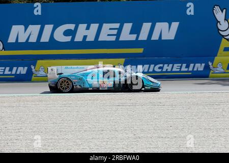 Monza, Italien. 8 luglio 2023. 07/08/2023, autodromo Nazionale di Monza, Monza, WEC - 6 ore di Monza, nella foto GLICKENHAUS RACING, Glickenhaus 007, Romain Dumas (fra), Ryan Briscoe (AUS), Olivier Pla (fra) crediti: dpa/Alamy Live News Foto Stock