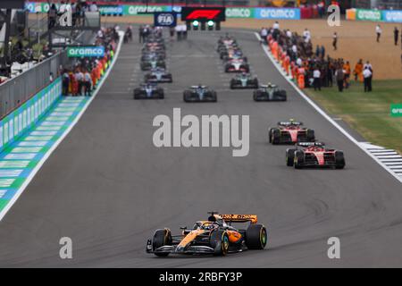 81 PIASTRI Oscar (aus), McLaren F1 Team MCL60, azione durante il Gran Premio di Formula 1 2023 Aramco British, decima prova del Campionato del mondo di Formula 1 2023 dal 7 al 9 luglio 2023 sul circuito di Silverstone, a Silverstone, Regno Unito Foto Stock