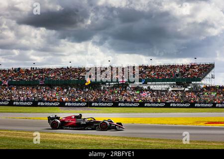 77 BOTTAS Valtteri (fin), Alfa Romeo F1 Team Stake C43, azione durante il Gran Premio di Formula 1 2023 Aramco British, decimo round del Campionato del mondo di Formula 1 2023 dal 7 al 9 luglio 2023 sul circuito di Silverstone, a Silverstone, Regno Unito Foto Stock