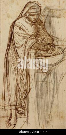 Schizzo per Dante a Verona, con Uno studio preliminare per la figura principale di Dante Gabriel Rossetti Foto Stock