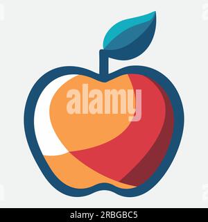Apple. Illustrazione vettoriale. Mela rossa su sfondo bianco Illustrazione Vettoriale