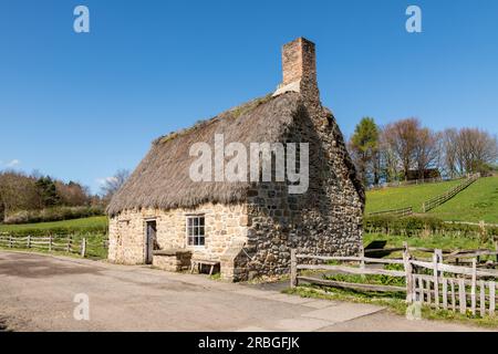 The Quilter's Cottage, museo Beamish, contea di Durham Regno Unito Foto Stock
