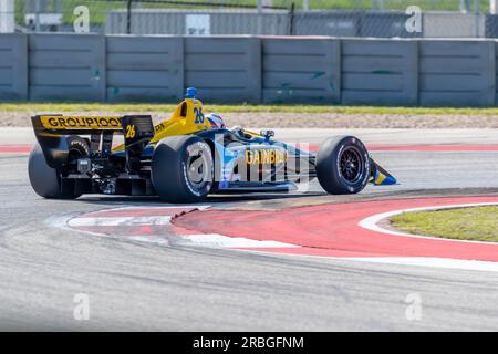 ZACH VEACH (26) dello United Said passa attraverso le curve durante le prove di prova per l'IndyCar Spring test al Circuit of the Americas di Austin, Texas Foto Stock