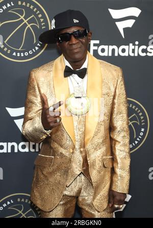 Las Vegas, Stati Uniti. 9 luglio 2023. Flavor Flav in arrivo al fanatico x NBPA Summer Players Party tenutosi al Tao Nightclub al Venetian Resort Las Vegas l'8 luglio 2023 a Las Vegas, Nevada © JPA/AFF-USA.com credito: AFF/Alamy Live News Foto Stock