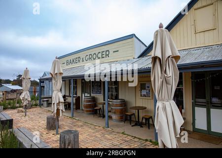 Hill End storica città mineraria dell'oro nel New South Wales regionale con edifici storici e storici, alimentari e panetteria, Australia Foto Stock