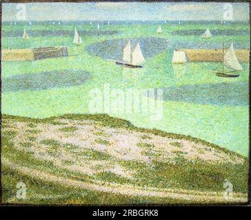 Port-en-Bessin ingresso al porto 1888; Francia di Georges Seurat Foto Stock