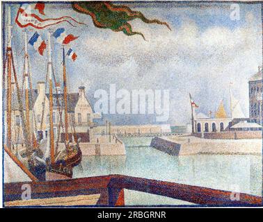Domenica a Port-en-Bessin 1888; Francia di Georges Seurat Foto Stock