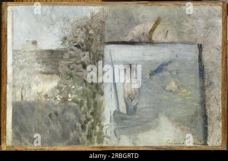 Paesaggio con "peccatori" Puvis de Chava 1879 - 1881; Francia di Georges Seurat Foto Stock