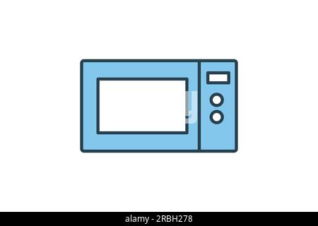 Icona microonde. icona relativa all'elemento di panificio, dispositivo elettronico. Design a icone a linea piatta. Semplice progettazione vettoriale modificabile Illustrazione Vettoriale