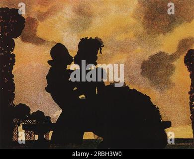 The Kiss (silhouette) 1906 di Konstantin Somov Foto Stock