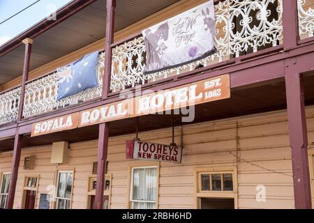 New South Wales, il Sofala Royal hotel Public House è stato fondato nel XIX secolo durante la corsa alle miniere d'oro, villaggio di Sofala, nuovo Galles del Sud, Australia Foto Stock