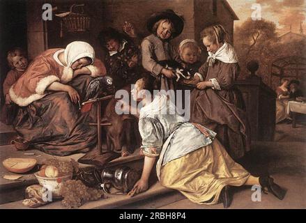 Effects of Intemperance 1665 di Jan Steen Foto Stock