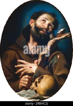 St Francesco d'Assisi di Bernardo Strozzi Foto Stock