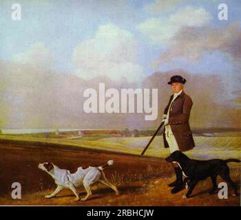 Sir John Nelthorpe, 6th Baronet Out Shooting with His Dogs in Barton Field, Lincolnshire 1776 di George Stubbs Foto Stock