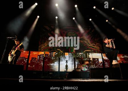 La band punk canadese Billy Talent si esibisce sul palco Foto Stock