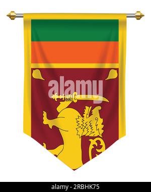 Bandiera dello Sri Lanka o pennant isolato su bianco Illustrazione Vettoriale