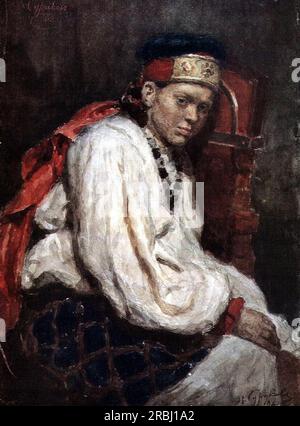 Il modello nell'antico costume russo 1882; Mosca, Federazione Russa di Vasily Surikov Foto Stock