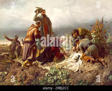 Scoperta del corpo di Re Luigi II, 1860, di Bertalan Szekely Foto Stock