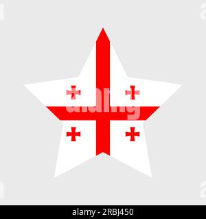 Icone dei vettori di bandiera Georgia impostate a forma di cuore, stella, cerchio e mappa. Illustrazione Vettoriale