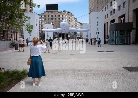 Italia, Lombardia, Milano, Piazza San Babila, nuova linea 4 della metropolitana Foto Stock