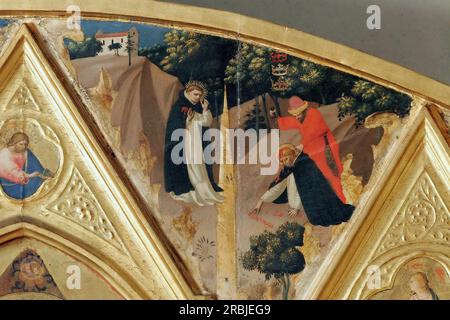 Fra Angelico – Pala di San Pietro Martire, dettaglio - l'omicidio di San Peter Martyr 1427-28 Foto Stock