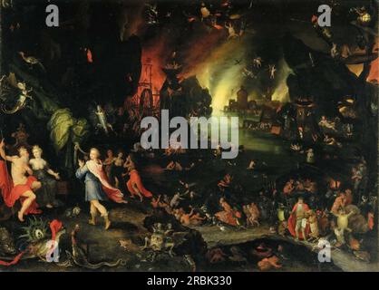 Orfeo canta davanti a Plutone e Proserpina nel mondo sotterraneo Jan Brueghel il Vecchio (1568-1625) Foto Stock