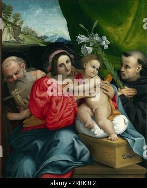 Lorenzo lotto - la Vergine col bambino e i Santi 1522 Foto Stock