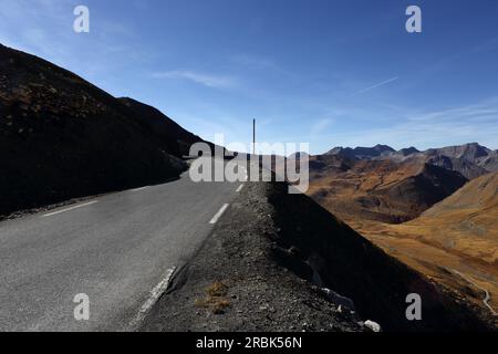 Col de la Bonnette, Jausiers, Alpes-de-Haute-Provence, Provence-Alpes-Cote d'Azur, Francia Foto Stock