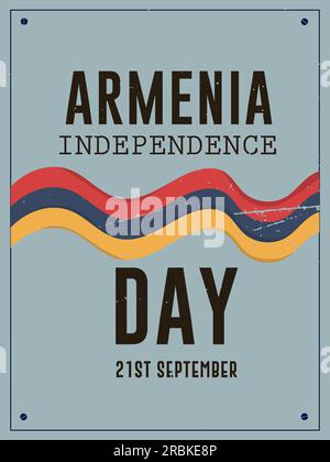 Armenia Independence Day 21 settembre poster disegno illustrazione vettoriale. Illustrazione Vettoriale