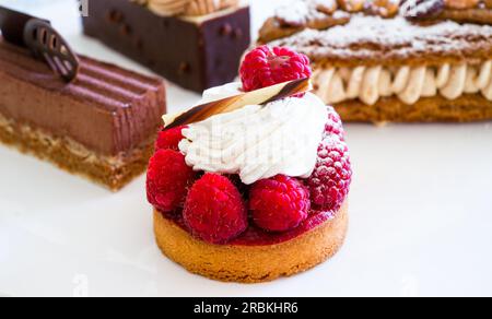 Lampone tartlet Foto Stock