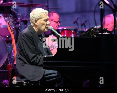 Italia, Venezia, 09 luglio 2023: Paolo Conte si esibisce in piazza San Marco a Venezia il 9 luglio 2023 a Venezia. Foto © Ottavia da re/sintesi/Alamy Live News Foto Stock