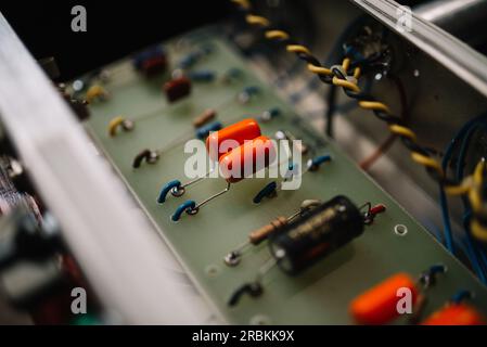 Scheda a circuito stampato amplificatore chitarra. Foto Stock