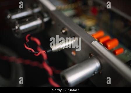 Presa amplificatore per altoparlante Foto Stock