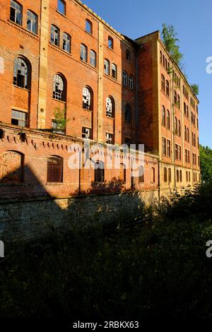 Rovine industriali dell'ex VEB Zitza Zeitz am Mühlgraben, Burgenlandkreis, Sassonia-Anhalt, Germania Foto Stock