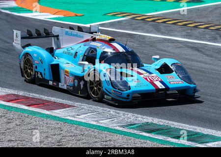 Monza, Italia. 9 luglio 2023. #708 Glickenhaus Racing - Glickenhaus 007 di Nathanael Berthon (fra) in azione durante il WEC FIA World Endurance Championship 6 ore di Monza 2023 all'autodromo Nazionale di Monza. Credito: SOPA Images Limited/Alamy Live News Foto Stock