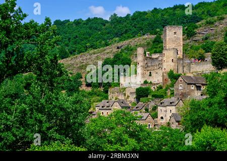 Francia, Aveyron (12), Belcastel, etichettato come i villaggi più belli della Francia Foto Stock