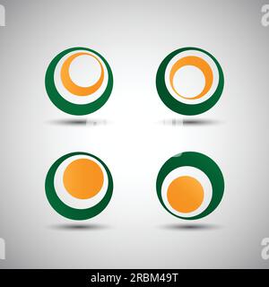 Design minimalista delle icone - icone dell'identità aziendale - cerchi Illustrazione Vettoriale