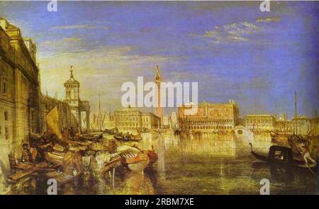 Ponte dei Sospiri, Palazzo Ducale e Custom House, Venice Canaletti Painting 1833 di J.M.W. Turner Foto Stock