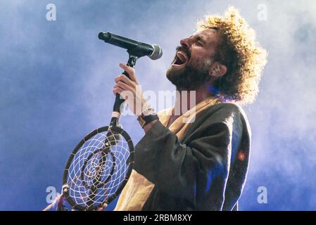 Gio Evan si esibisce dal vivo durante Gio Evan - Evanland, concerto di musica della cantante italiana a Sesto San Giovanni (Milano), Italia, 08 luglio 2023 Foto Stock