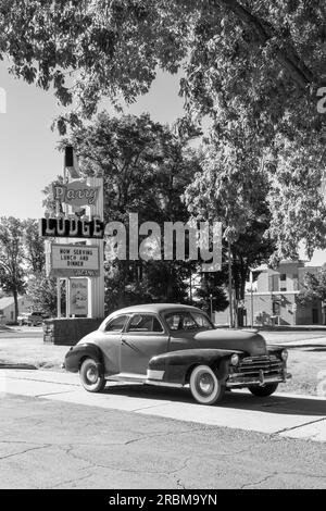 Classica Chevrolet Coupé in un motel a Kanab, Utah, USA Foto Stock