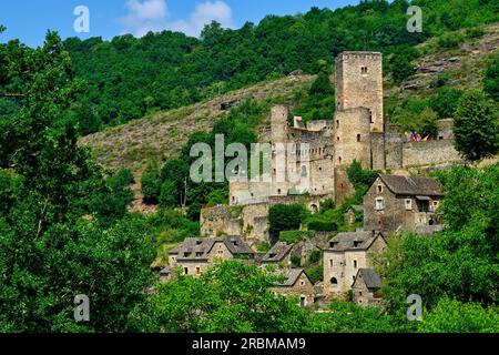 Francia, Aveyron (12), Belcastel, etichettato come i villaggi più belli della Francia Foto Stock