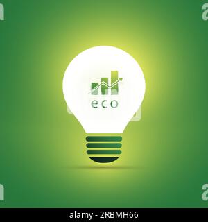 Icona del concetto di energia ecologica - crescita economica Illustrazione Vettoriale