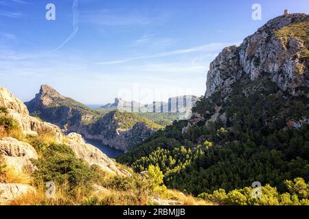 Vista sulla penisola di Formentor, Maiorca, Spagna Foto Stock