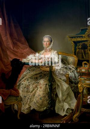 Madame de Pompadour presso la sua cornice Tambour, Francois-Hubert Drouais, 1763-4, Foto Stock